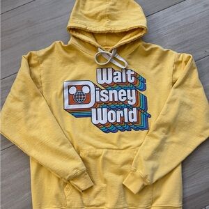 Walt Disney World Retro 70s Stack Logo Yellow Hoodie M
